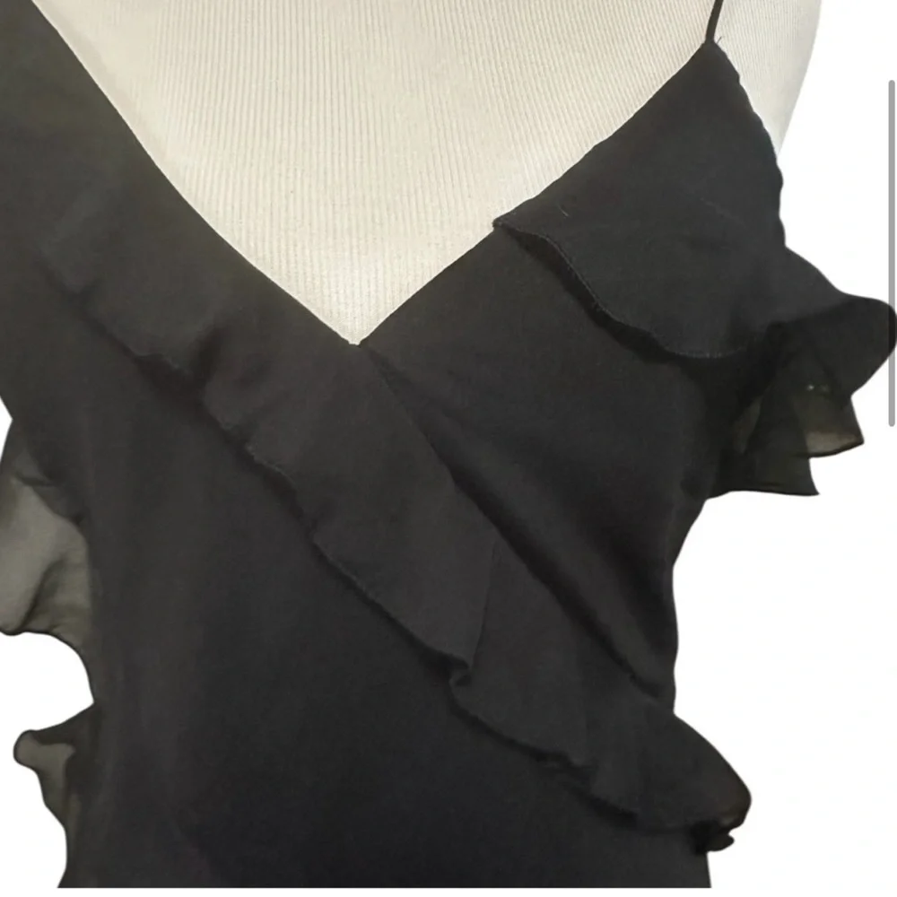 Beautiful Black Asymmetrical Ruffle Dress - Picture 3 of 5